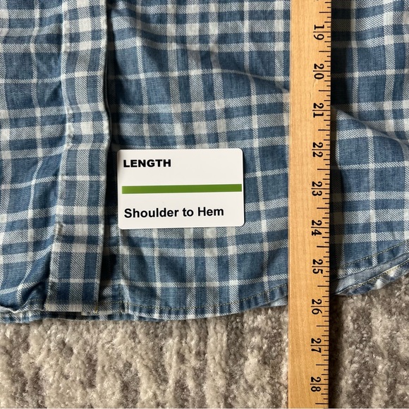 Orvis Flannel Button Shirt Light Blue Plaid Cotton Tencel Blend Women Size XL - Picture 7 of 7